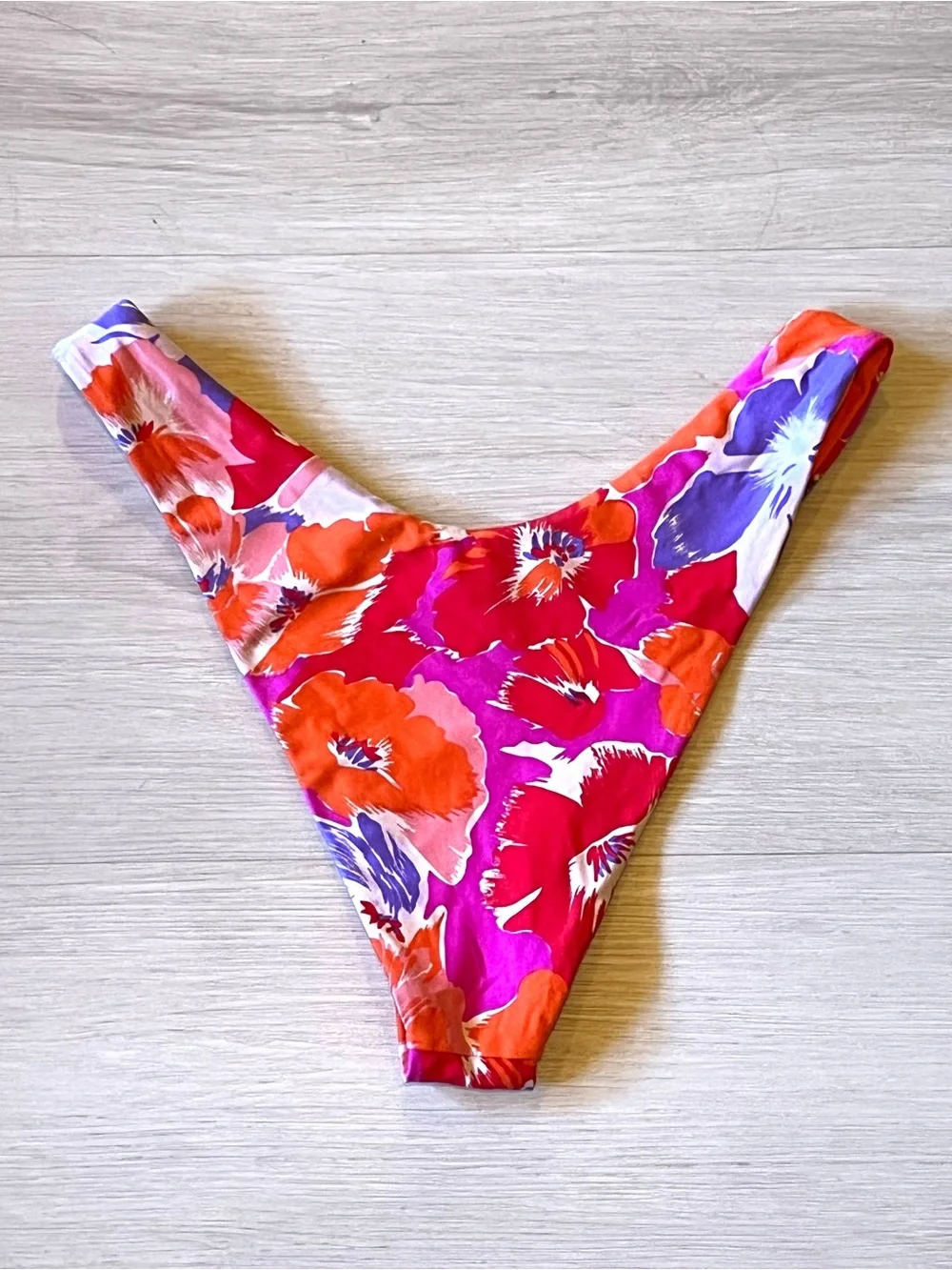 L*Space Women's Cabana Bitsy Floral Pink Orange High-Cut Bikini Bottoms Size M